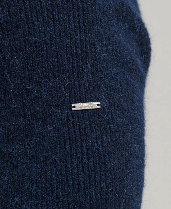 Superdry Hommes pull épais à col roulé en alpaga D64Z1262 vêtements marine