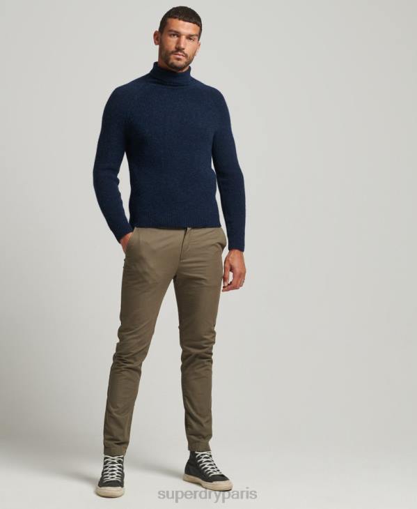 Superdry Hommes pull épais à col roulé en alpaga D64Z1262 vêtements marine