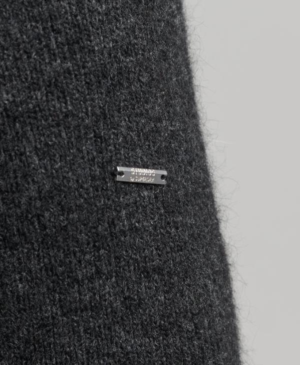 Superdry Hommes pull épais à col roulé en alpaga D64Z1289 vêtements gris foncé