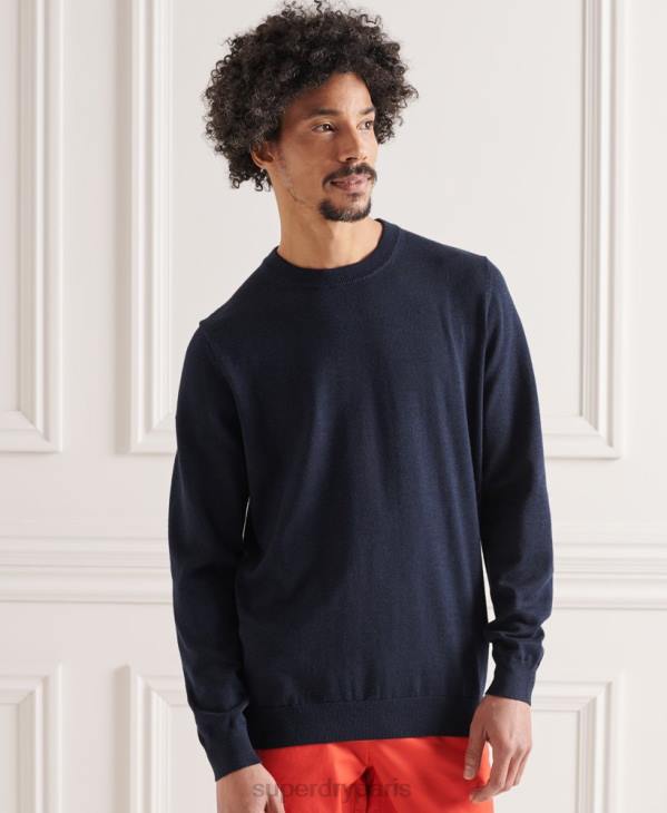 Superdry Hommes pull ras du cou coolmax D64Z1343 vêtements marine