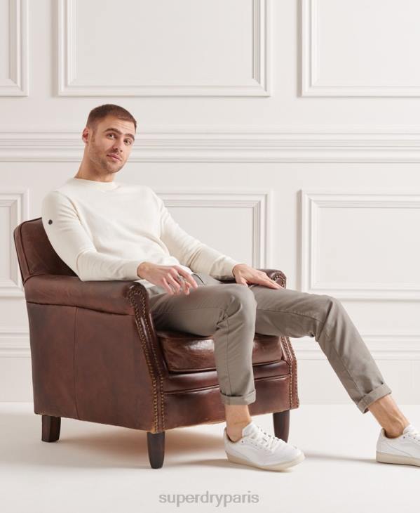 Superdry Hommes pull ras du cou coolmax D64Z5353 vêtements crème