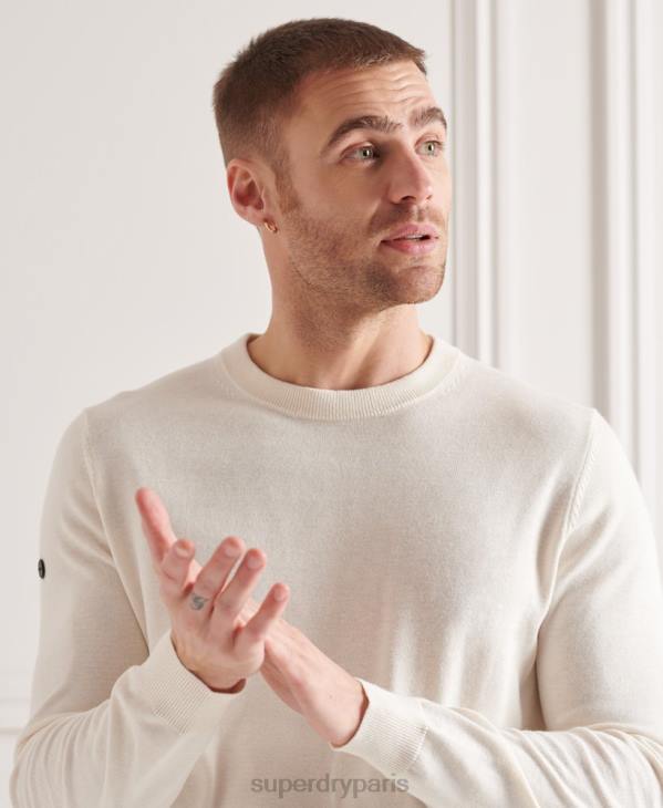 Superdry Hommes pull ras du cou coolmax D64Z5353 vêtements crème