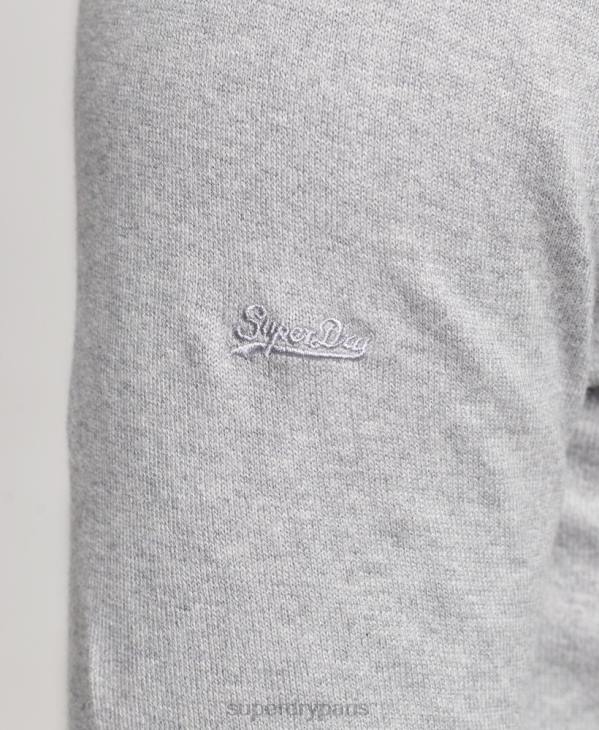 Superdry Hommes pull ras du cou en coton bio et cachemire D64Z1240 vêtements gris