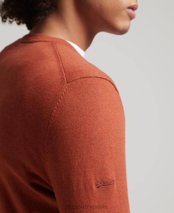 Superdry Hommes pull ras du cou en coton bio et cachemire D64Z1243 vêtements orange
