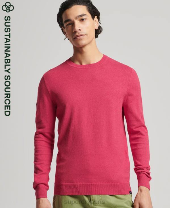 Superdry Hommes pull ras du cou en coton bio et cachemire D64Z5245 vêtements rouge
