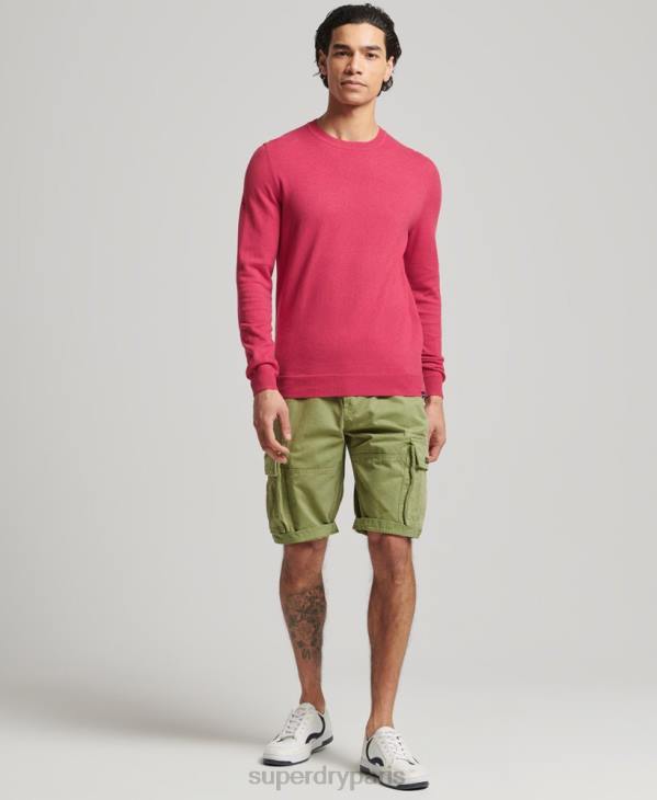 Superdry Hommes pull ras du cou en coton bio et cachemire D64Z5245 vêtements rouge