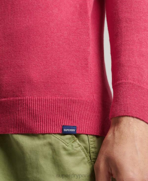 Superdry Hommes pull ras du cou en coton bio et cachemire D64Z5245 vêtements rouge