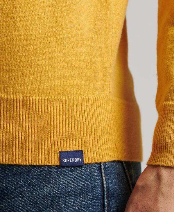 Superdry Hommes pull ras du cou en coton bio et cachemire D64Z5271 vêtements jaune