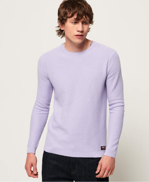 Superdry Hommes pull ras du cou en coton supima D64Z1368 vêtements violet