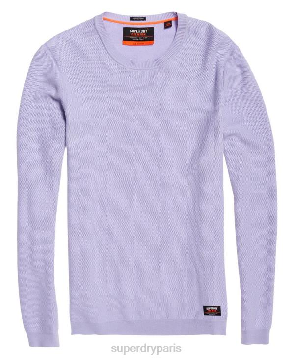 Superdry Hommes pull ras du cou en coton supima D64Z1368 vêtements violet