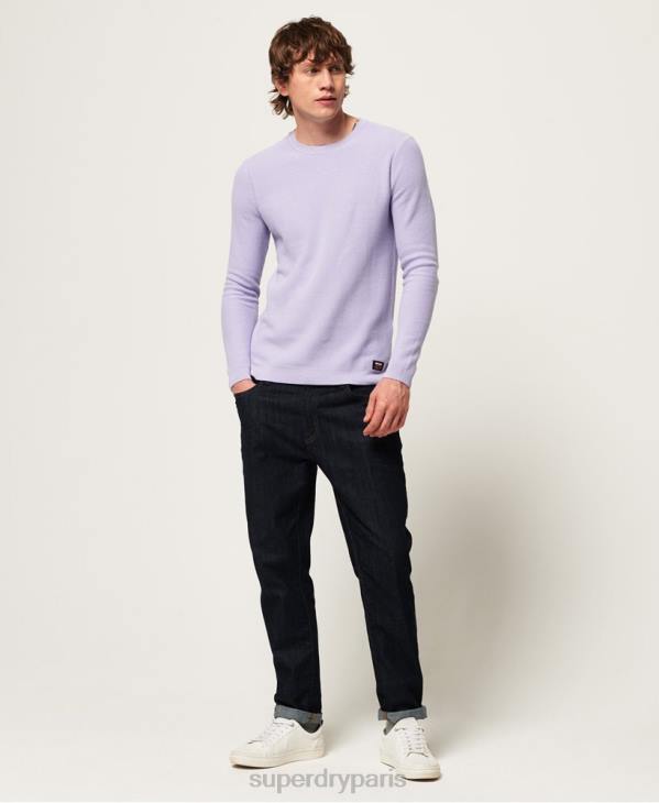 Superdry Hommes pull ras du cou en coton supima D64Z1368 vêtements violet