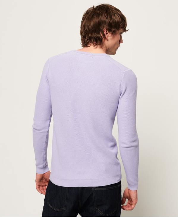Superdry Hommes pull ras du cou en coton supima D64Z1368 vêtements violet