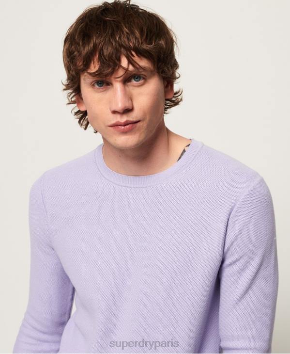 Superdry Hommes pull ras du cou en coton supima D64Z1368 vêtements violet