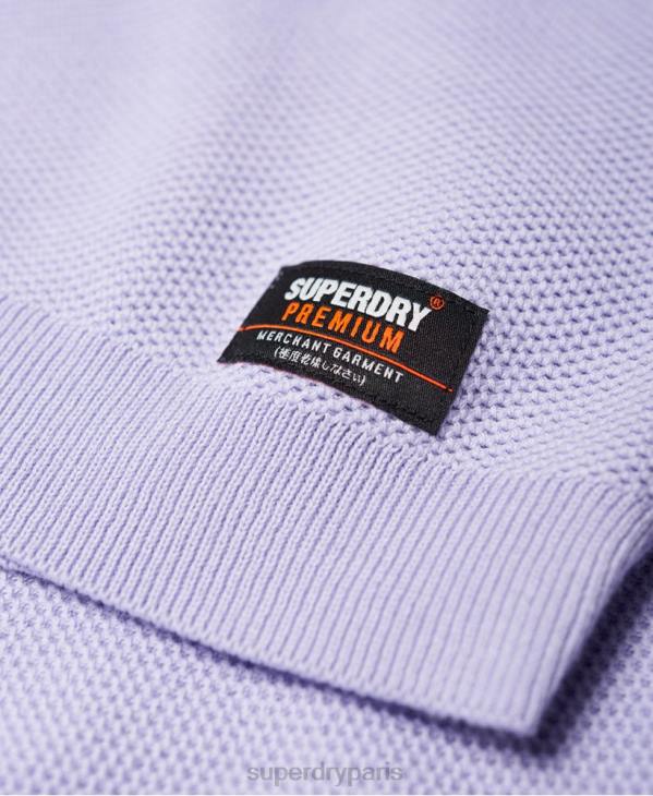 Superdry Hommes pull ras du cou en coton supima D64Z1368 vêtements violet