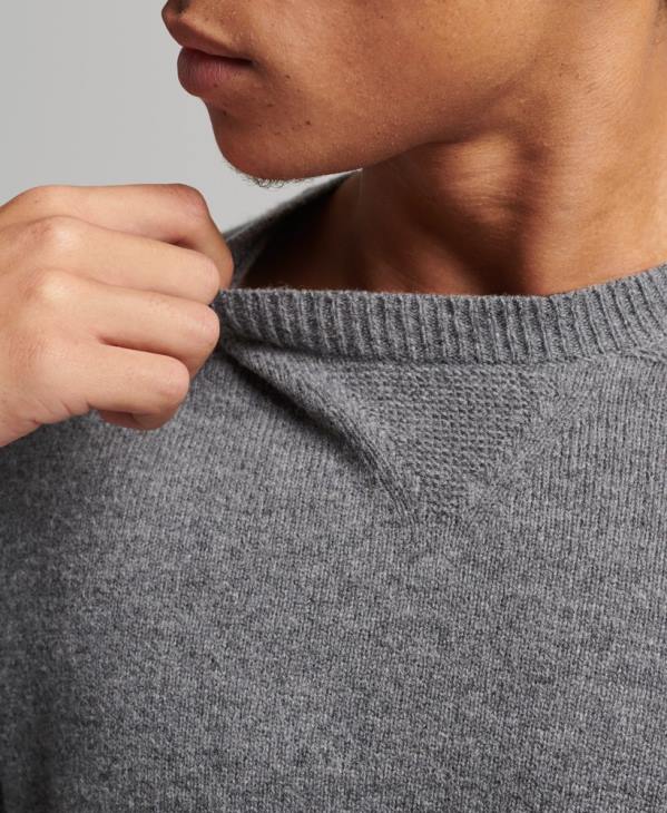 Superdry Hommes pull ras du cou en laine d'agneau D64Z1247 vêtements gris clair