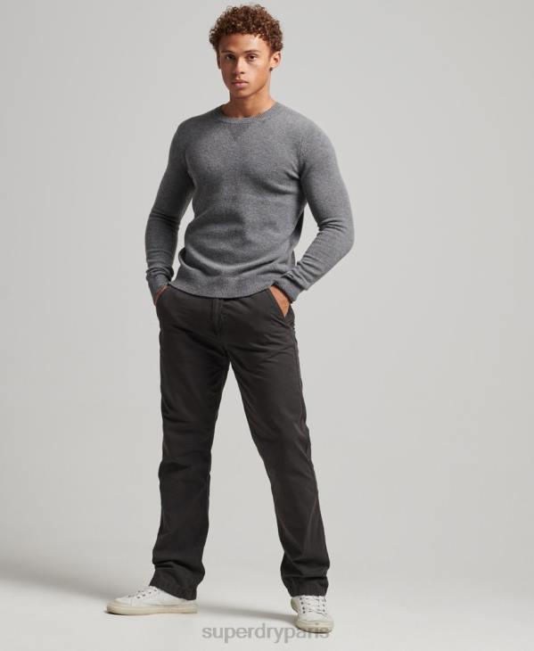 Superdry Hommes pull ras du cou en laine d'agneau D64Z1247 vêtements gris clair