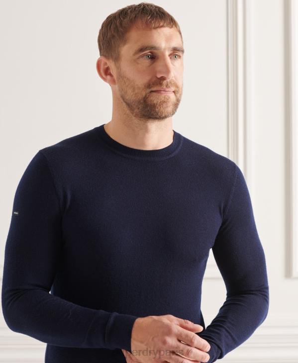 Superdry Hommes pull ras du cou en mérinos studios D64Z1308 vêtements marine