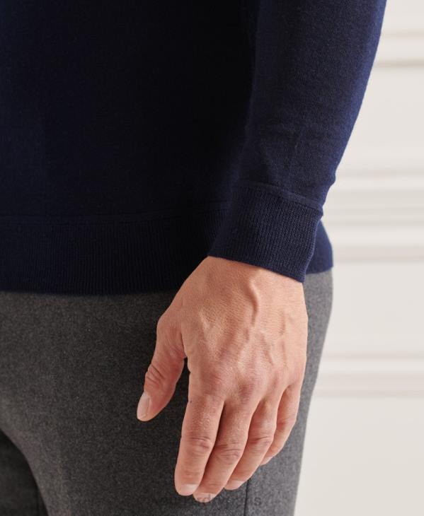 Superdry Hommes pull ras du cou en mérinos studios D64Z1308 vêtements marine