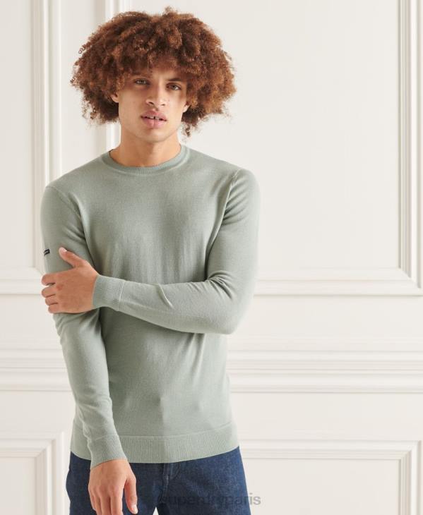 Superdry Hommes pull ras du cou en mérinos studios D64Z1315 vêtements gris foncé