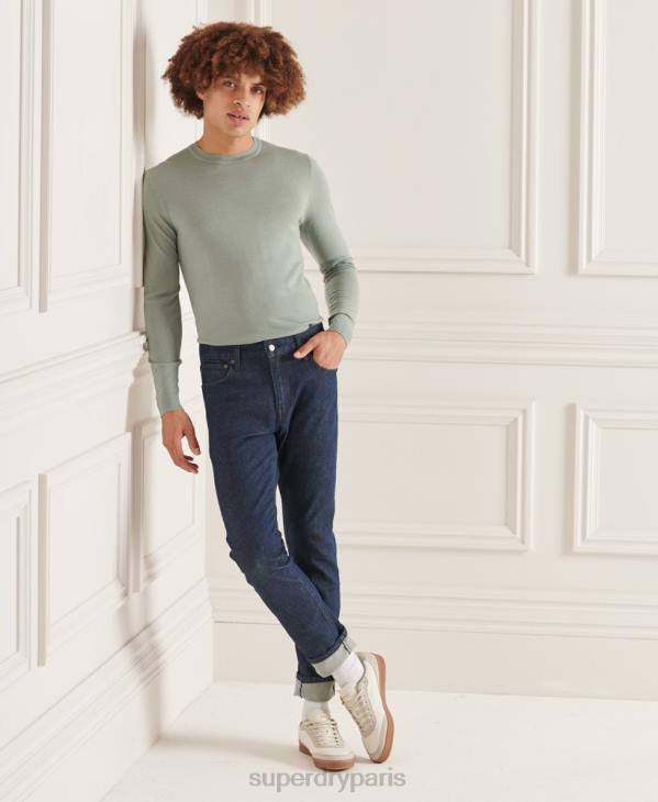 Superdry Hommes pull ras du cou en mérinos studios D64Z1315 vêtements gris foncé