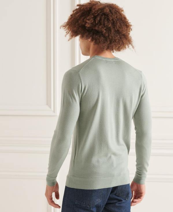 Superdry Hommes pull ras du cou en mérinos studios D64Z1315 vêtements gris foncé
