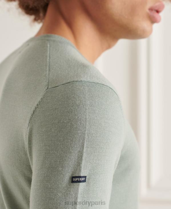 Superdry Hommes pull ras du cou en mérinos studios D64Z1315 vêtements gris foncé