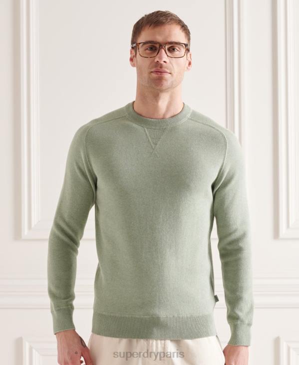 Superdry Hommes pull ras du cou essentiel en coton D64Z1354 vêtements vert