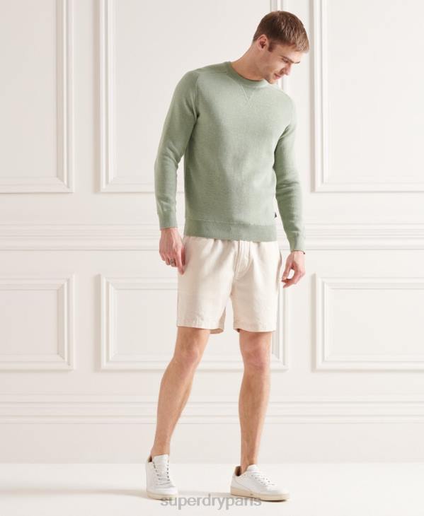 Superdry Hommes pull ras du cou essentiel en coton D64Z1354 vêtements vert