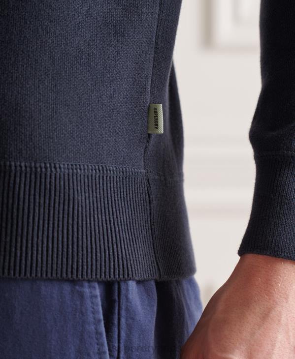 Superdry Hommes pull ras du cou essentiel en coton D64Z1362 vêtements marine