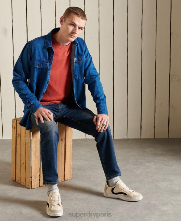 Superdry Hommes pull ras du cou harlo D64Z5281 vêtements orange