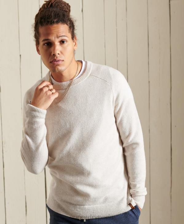 Superdry Hommes pull ras du cou harlo D64Z5295 vêtements blanc