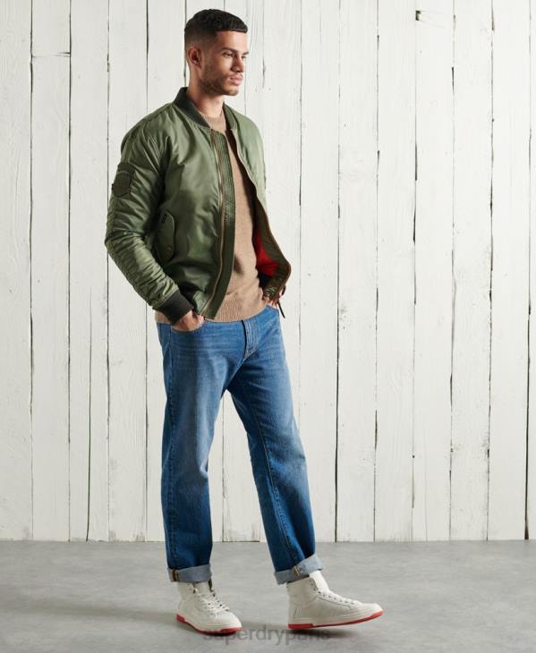 Superdry Hommes pull ras du cou harlo D64Z5307 vêtements beige