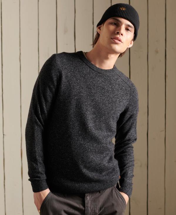 Superdry Hommes pull ras du cou harlo D64Z5326 vêtements noir