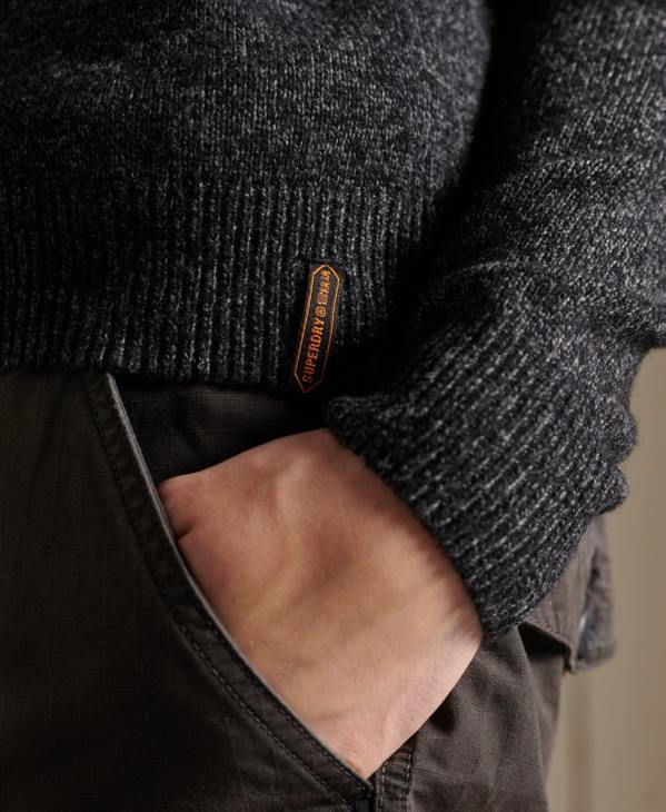 Superdry Hommes pull ras du cou harlo D64Z5326 vêtements noir