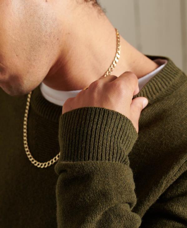 Superdry Hommes pull ras du cou léger en laine d'agneau D64Z5287 vêtements vert
