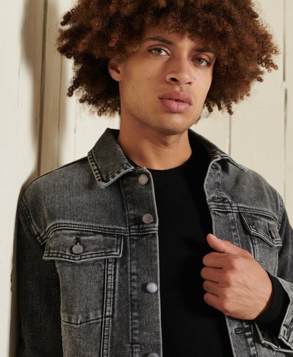 Superdry Hommes pull ras du cou léger en laine d'agneau D64Z5318 vêtements noir