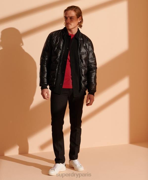Superdry Hommes pull ras du cou léger en mérinos D64Z1341 vêtements rouge