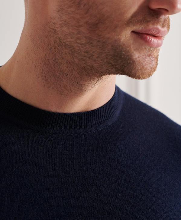 Superdry Hommes pull ras du cou léger en mérinos D64Z5342 vêtements marine