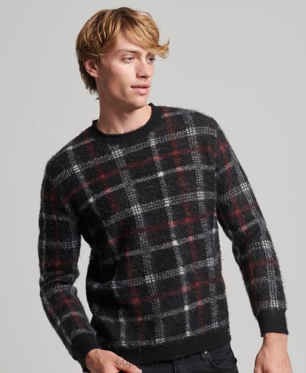 Superdry Hommes pull ras du cou à motif D64Z1279 vêtements noir