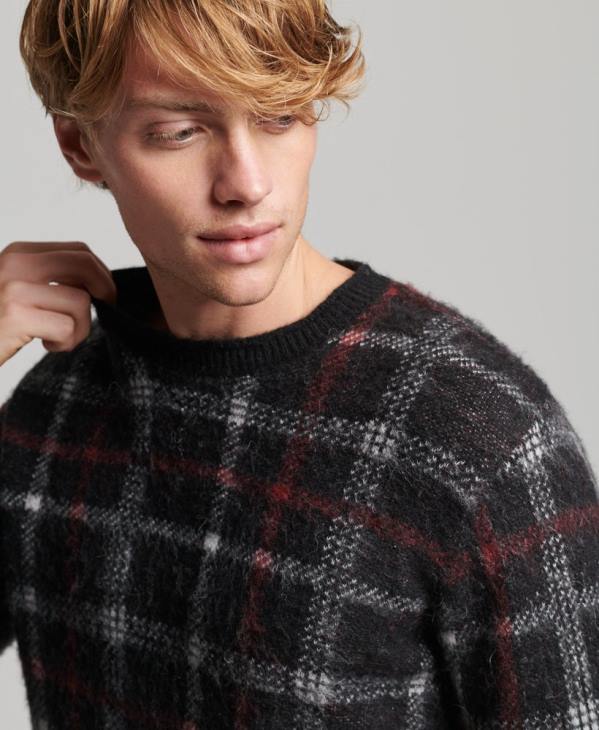 Superdry Hommes pull ras du cou à motif D64Z1279 vêtements noir