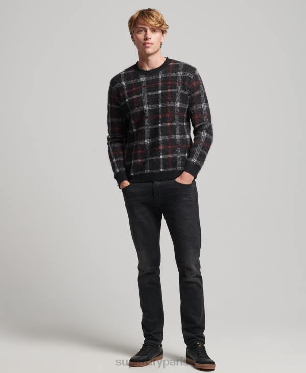 Superdry Hommes pull ras du cou à motif D64Z1279 vêtements noir