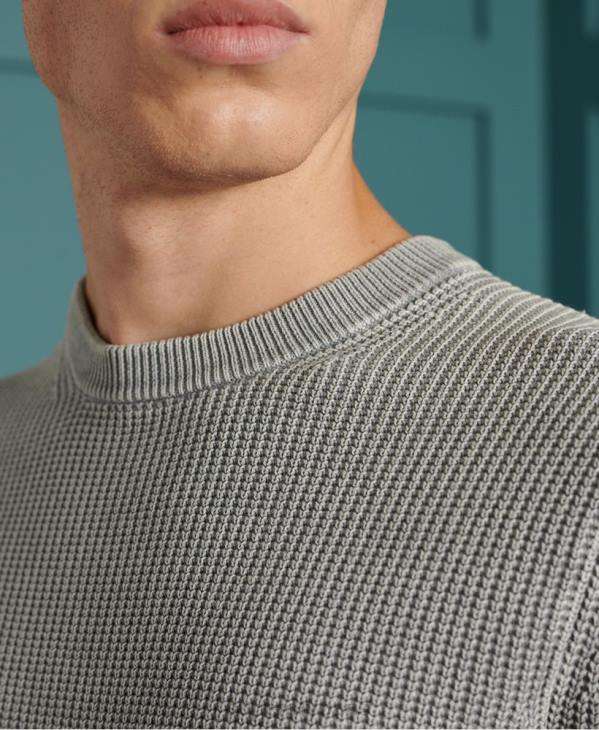 Superdry Hommes pull ras du cou à texture teintée Academy D64Z5296 vêtements gris