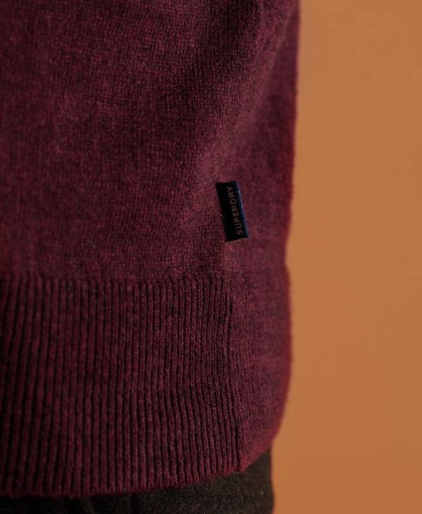 Superdry Hommes pull ras du cou à étiquette orange D64Z1351 vêtements rouge