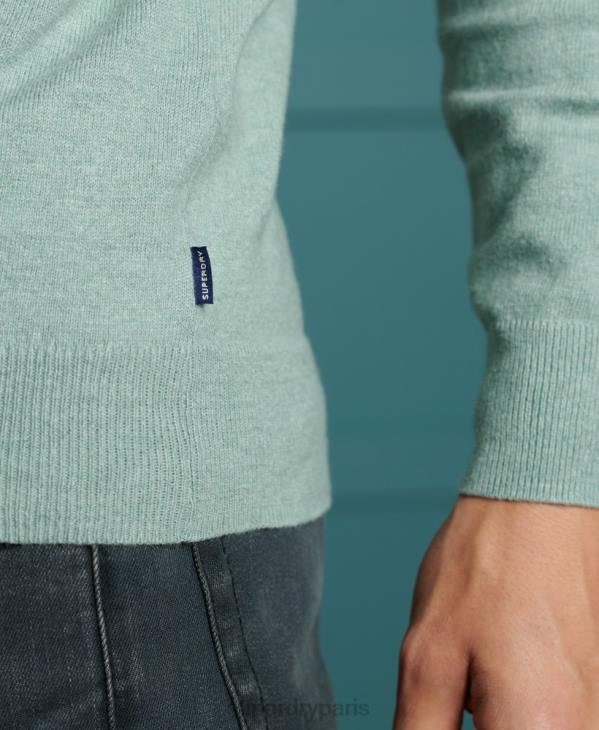 Superdry Hommes pull ras du cou à étiquette orange D64Z1357 vêtements bleu