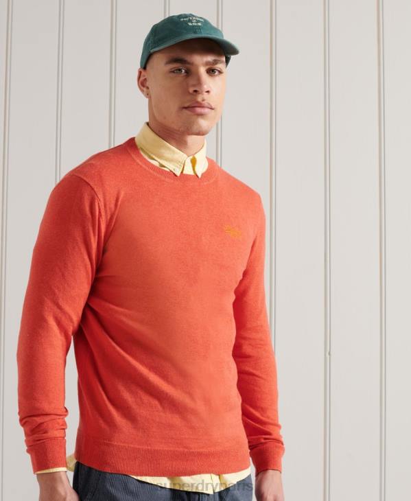 Superdry Hommes pull ras du cou à étiquette orange D64Z1360 vêtements orange