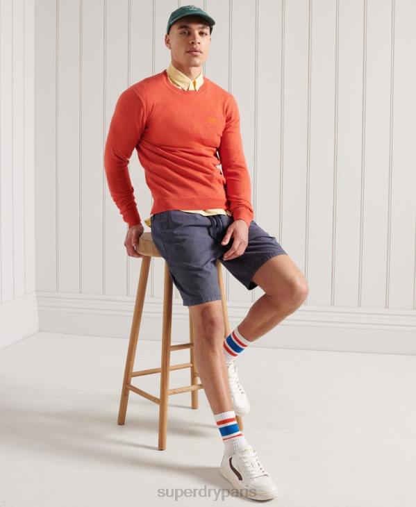 Superdry Hommes pull ras du cou à étiquette orange D64Z1360 vêtements orange