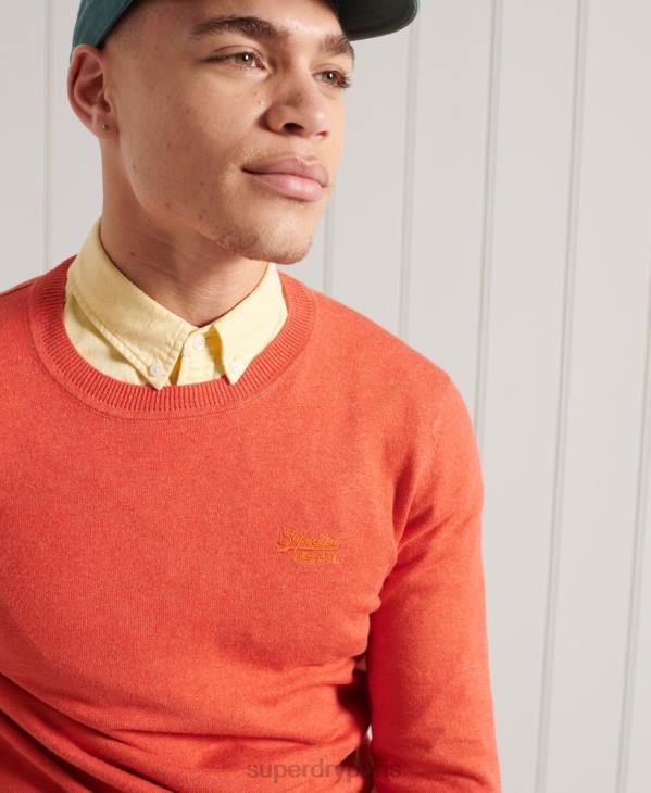 Superdry Hommes pull ras du cou à étiquette orange D64Z1360 vêtements orange