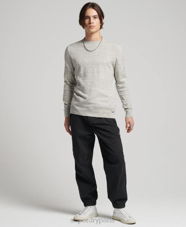 Superdry Hommes pull ras du cou à étiquette orange D64Z1365 vêtements gris clair