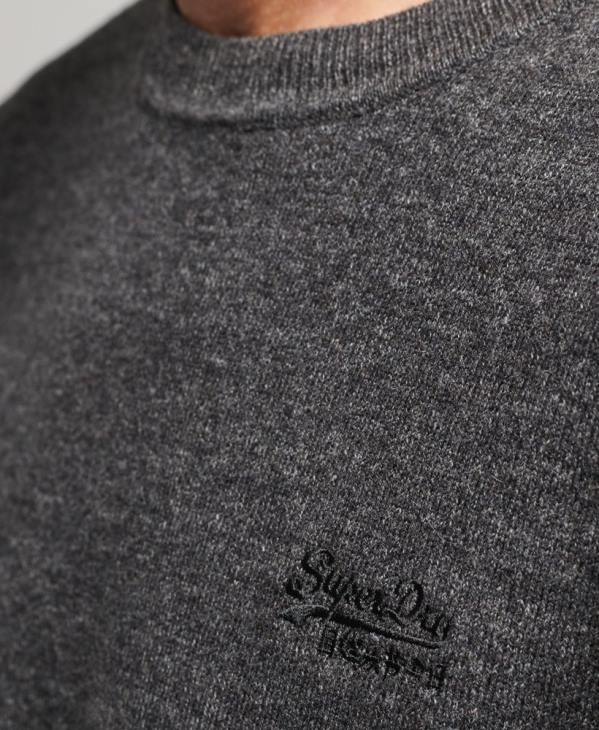 Superdry Hommes pull ras du cou à étiquette orange D64Z5335 vêtements gris