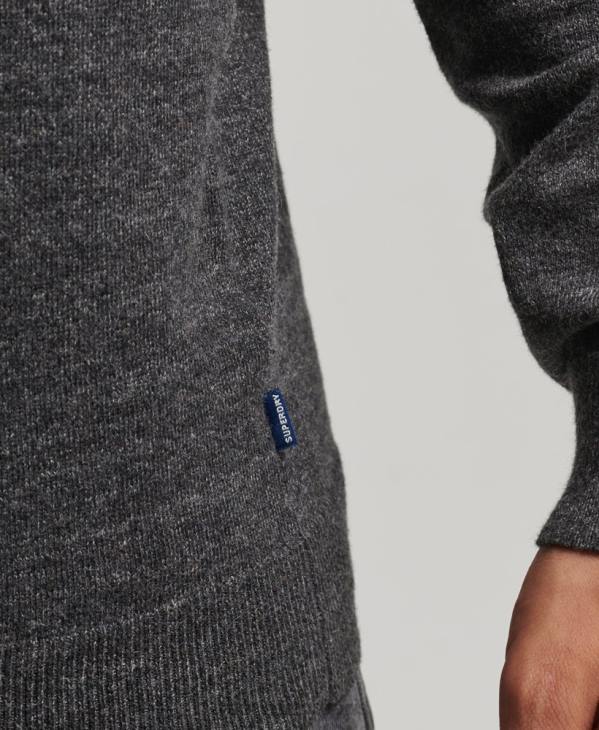 Superdry Hommes pull ras du cou à étiquette orange D64Z5335 vêtements gris
